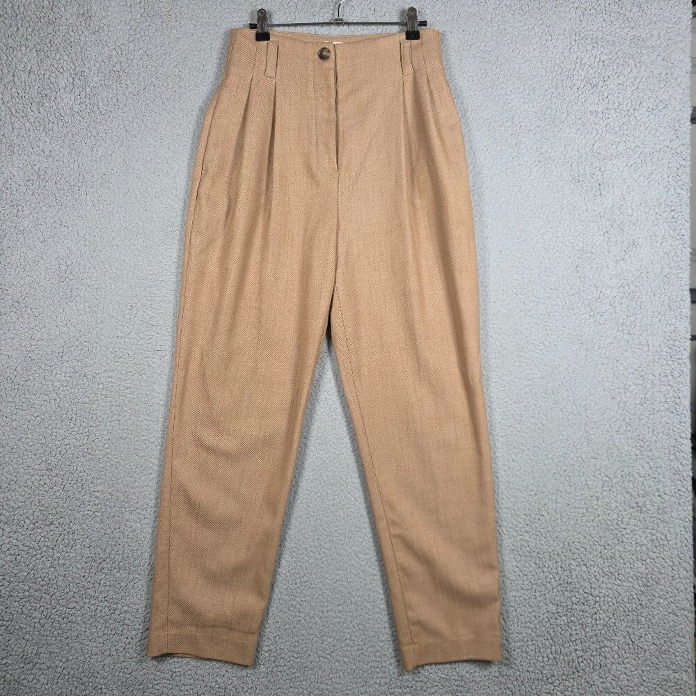 Giuliva Heritage x H&M Pants Womens Size 4 Camel Pleated High Rise Chic Tapered